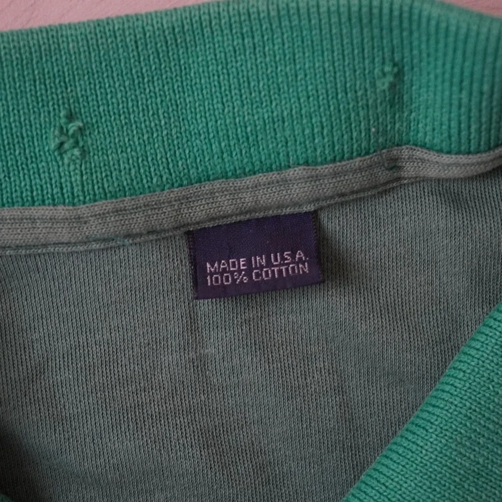 Vintage Ralph Lauren Polo Shirt Large Mens 90s Colorblock Green Red Navy USA
